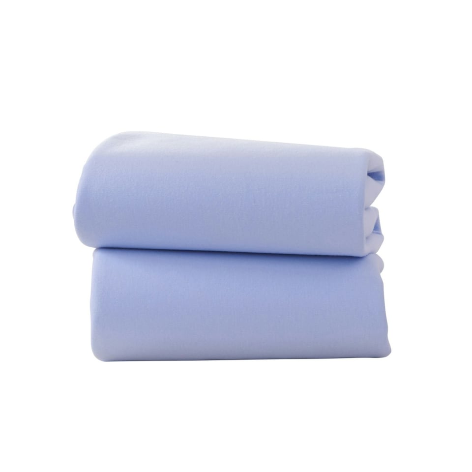 image 1 of Clair de Lune 2 Pack Pram/Crib Sheets - Blue