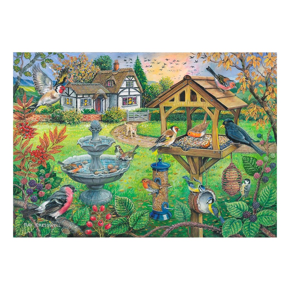 Bird Table BIG 500 Piece Jigsaw Puzzle