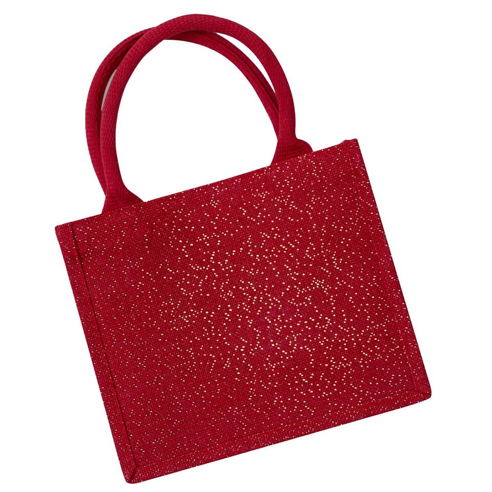 image 1 of Westford Mill Shimmer Jute Mini Gift Bag - Natural Gold - One Size (UTBC5367)