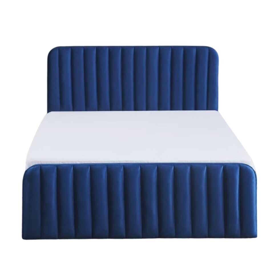 image 1 of Ottoman Storage Bed blue 4ft Double velvet bed gas lift up Storage Bed and 1 Mattress bedroom furniture