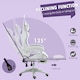 image 5 of Vinsetto Racing Style Gaming Chair with Footrest Removable Rabbit Ears, Purple