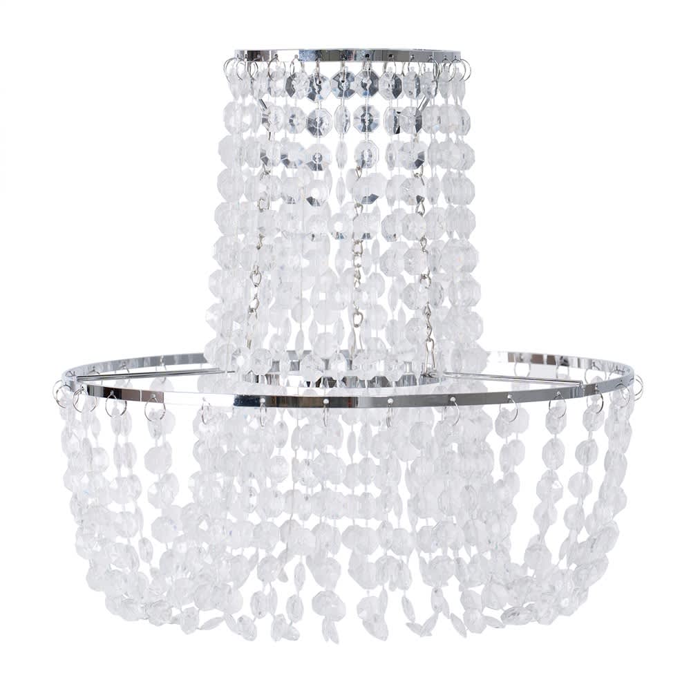 ValueLights Tegan Gold Jewel Droplet Pendant Ceiling Light Lamp Shade & 10w LED in Silver