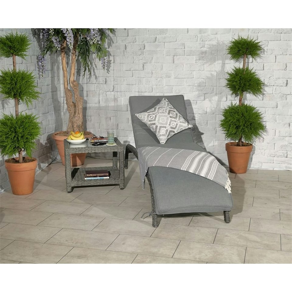 image 1 of Rattan Multi Position Arched Sun Lounger