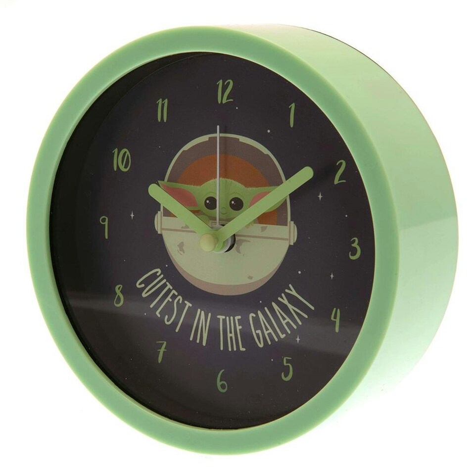 image 1 of Star Wars: The Mandalorian Cutest In The Galaxy Analogue Desk Clock - Green/Black - One Size