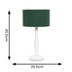 image 3 of ValueLights Victoria White Wood Table Lamp Green Shade and Bulb