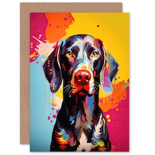 Colourful Shorthaired German Pointer Dog Lover Greeting Card