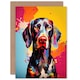 image 1 of Colourful Shorthaired German Pointer Dog Lover Greeting Card