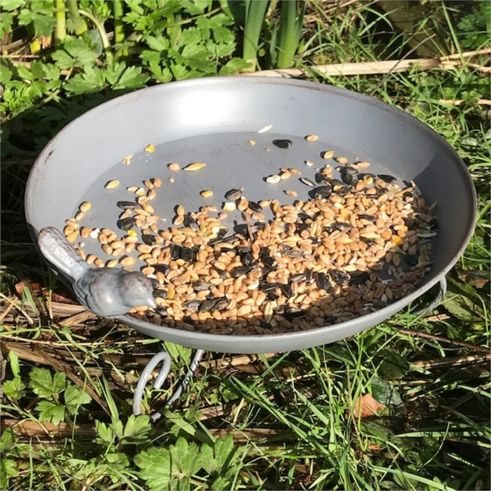image 1 of Metal Bird Bath or Feeder for garden birds or wildlife, 22cm diameter