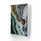 image 2 of Liquid Paint Emerald Gold Grey Abstract Him Her Birthday Card