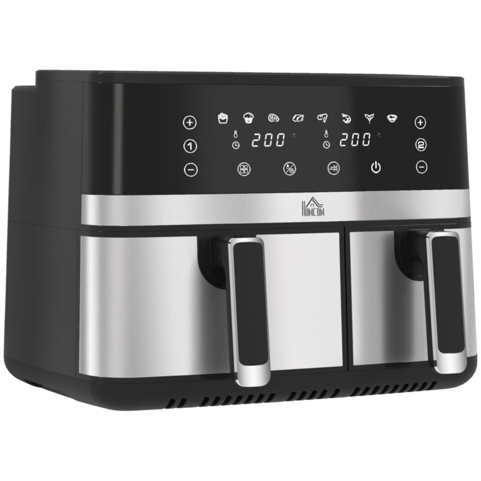 image 1 of HOMCOM Dual Zone Air Fryer 8.5L Double Air Fryer with SYNCFinish 2700W