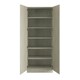 image 2 of Slab Urban Oak Double Wardrobe with Shelves Brown