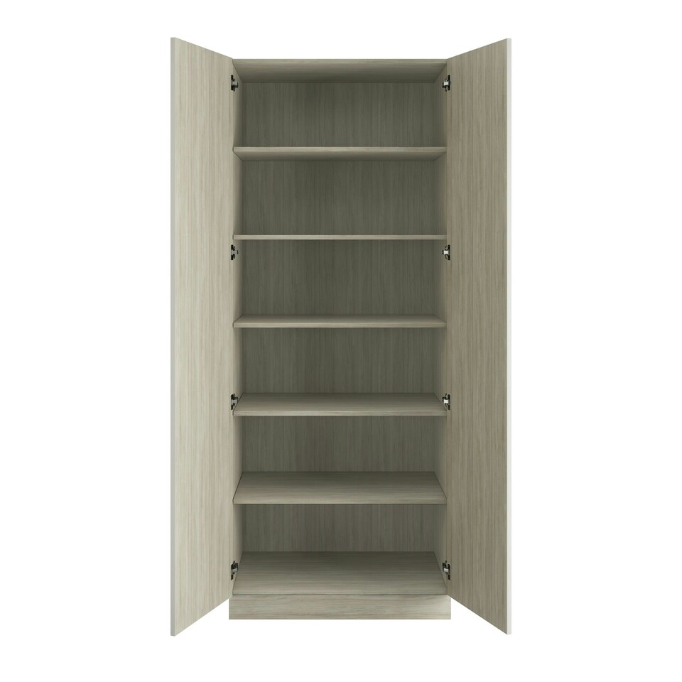 image 1 of Slab Urban Oak Double Wardrobe with Shelves Brown