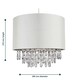 image 5 of First Choice Lighting Set of 2 300mm Cream Faux Silk Easy Fit Shade with Chrome Inner and Clear Droplets Cream | Clear