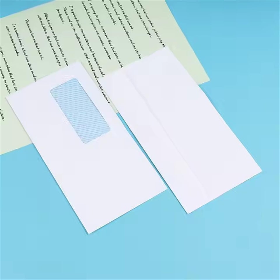 image 1 of Pack of 25 White Paper Window Self-adhesive Mailing Envelopes 11 x 22cm