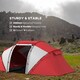 image 4 of Outsunny 4 Person Camping Tent Dome Family Travel Group Hiking Room Fishing