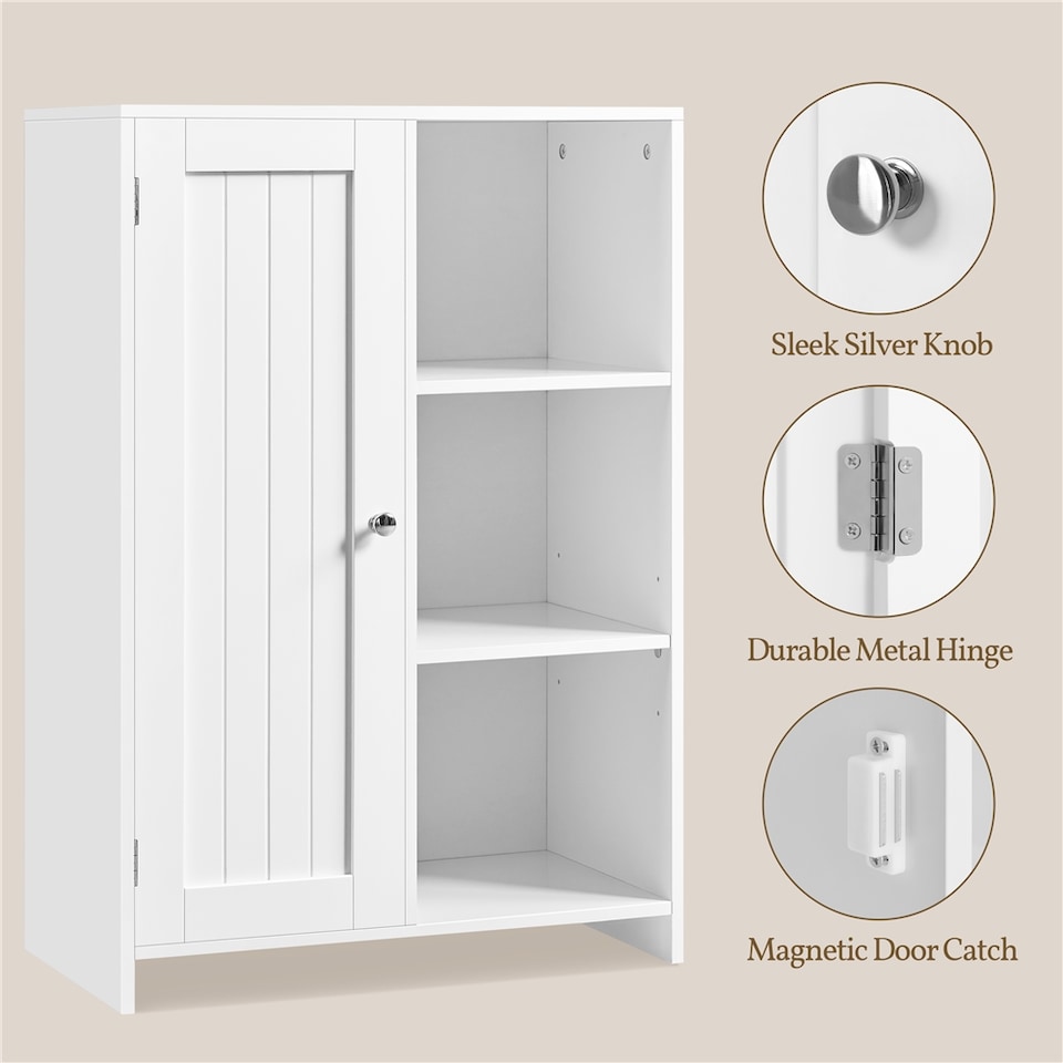 image 1 of Yaheetech Multipurpose Bathroom Floor Cabinet with Open Adjustable Shelves