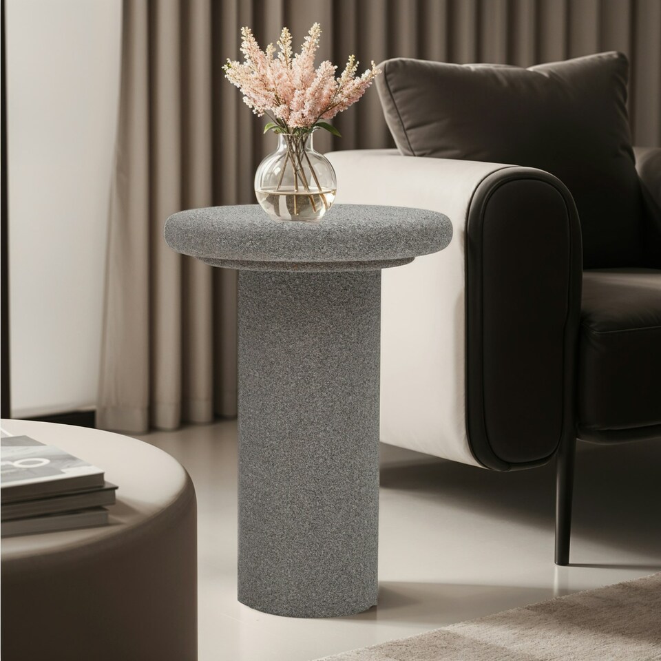 image 1 of Udaipur Round End Table Grey