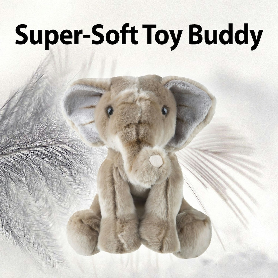 image 1 of Safari Elephant 30cm Plush Premium Lifelike Toy - Natural World Collection