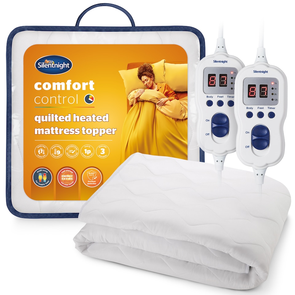 image 1 of Silentnight Multi-Zone Heated Quilted Mattress Topper, King | White | 1