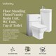 image 2 of Balterley Retro Cloakroom Bundle - Fluted Floor Standing Vanity Unit, WC Unit, Cistern, Toilet Pan & Tap - Balterley | White | Satin White