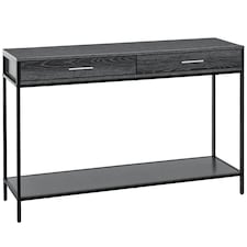 HOMCOM Console Table Worktop Bottom Shelf 2 Drawer Industrial Minimal Style Grey 