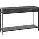 image 1 of HOMCOM Console Table Worktop Bottom Shelf 2 Drawer Industrial Minimal Style Grey 