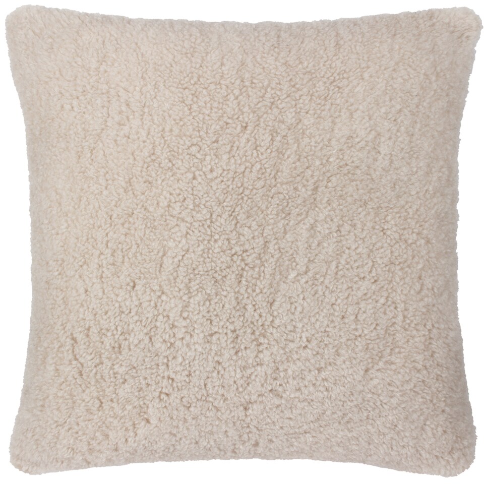 image 1 of Yard Olann Faux Shearling Cushion, Natural, 55 x 55cm