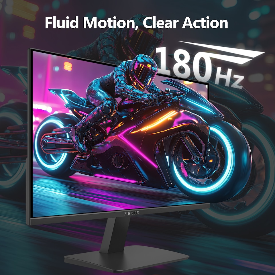 image 1 of Z-EDGE UG27F 27 inches 180Hz IPS FHD 1080P LED Gaming Monitor, HDMI(2.0)x1 and DP(1.4)x1 Support HDR FreeSync 1MS Response Time | Black | 1