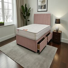 SKY Plush Bed Set With Mattress, 2 Drawers Same Side & 24"Headboard