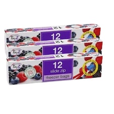 TidyZ Slide Zip Freezer Bags 12 Assorted Pack