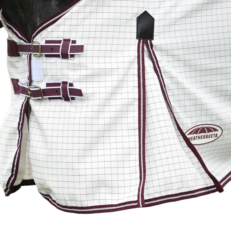 image 1 of Weatherbeeta Hybrid Seasons Combo Neck Horse Fly Rug - White/Maroon - 6´ 5"