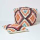 image 6 of Homescapes Manila Orange and Pink Kilim Footstool Handwoven Beanbag Pouffe - 43 x 43 cm