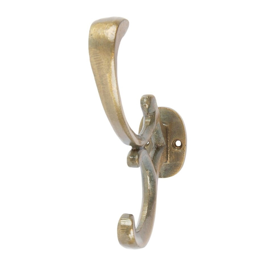 image 1 of Hammer & Tongs Ornamental Hat & Coat Hook - W30mm x H130mm - Brass
