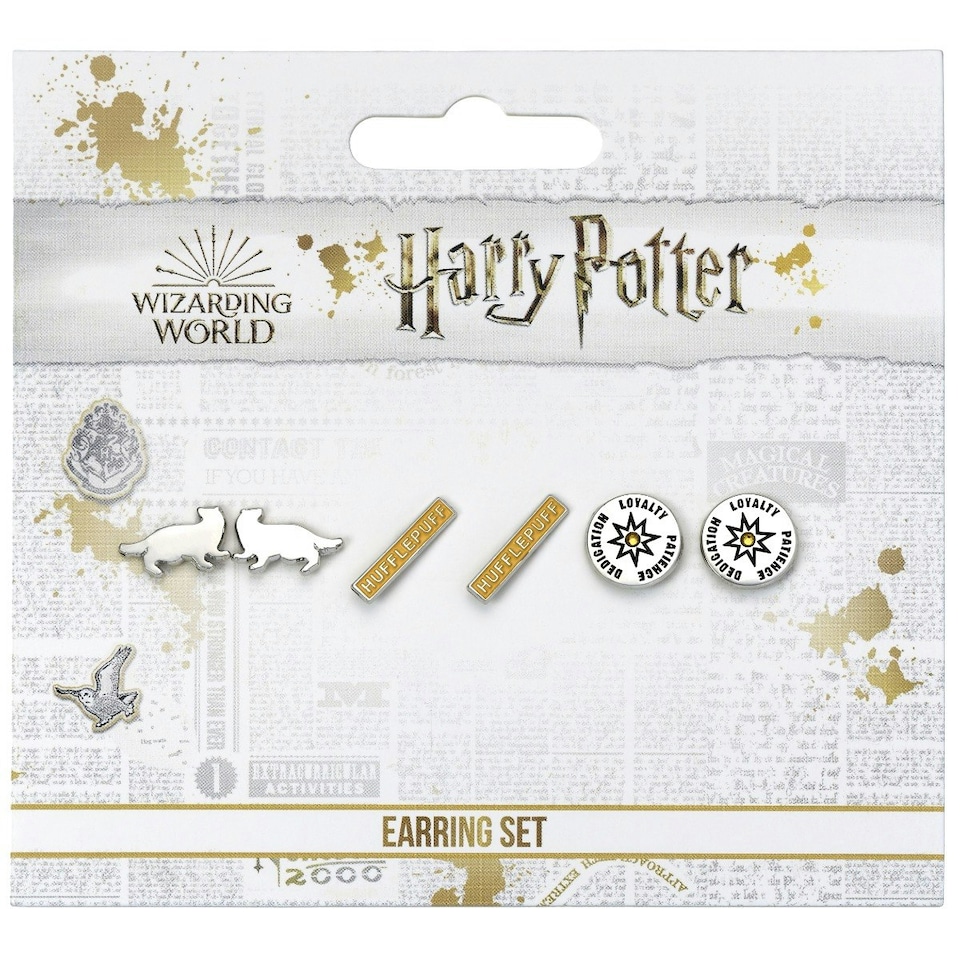 image 1 of Harry Potter Hufflepuff Set of 3 Stud Earrings WES00220