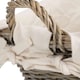 image 9 of Antique Wash Wicker Handled Lined Storage Basket White | White | L
