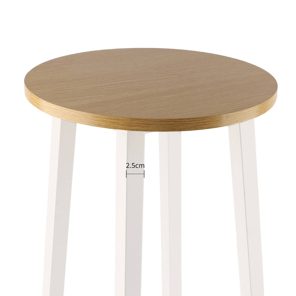 image 1 of Groundlevel Set Of 2 Wooden Tall Bar Stools Bar Chair Breakfast Kitchen Counter | Cream | Natural