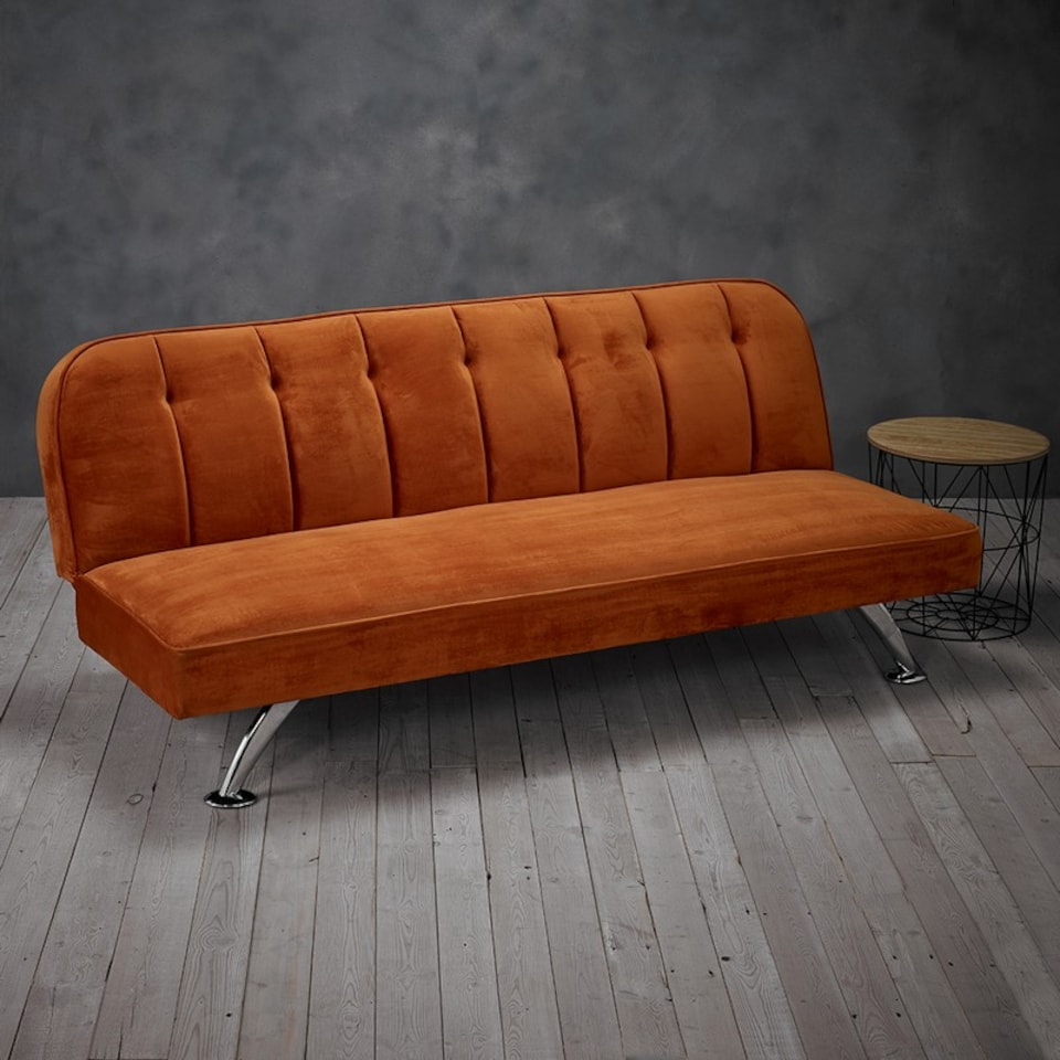 image 1 of Brighton Sofa Bed - Velvet - L85 x W180 x H76 cm - Orange