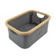 image 2 of JVL Bambanio Foldable Bamboo Storage Basket, 26L, Set of 3 - Grey Grey