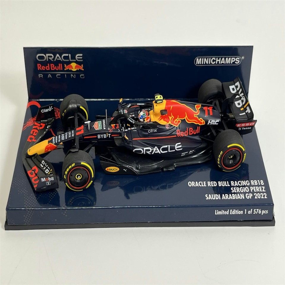 image 1 of Sergio Perez Red Bull Racing RB18 Saudi Arabian GP 2022 1:43 Scale Minichamps 417220111