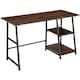 image 1 of Desk Paisley - trapezoidal frame, shelf with 2 storage compartments | Brown | Industrial wood dark, rustic | 120 x 50 x 73,50 cm | 1