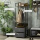 image 4 of HOMCOM Clothes Rail, Metal Coat Stand, Garment Rack with 2 Fabric Storage Drawer