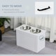 image 8 of PawHut Raised Pet Bowls w/ Storage, Two Stainless Bowls, Elevated Base - White