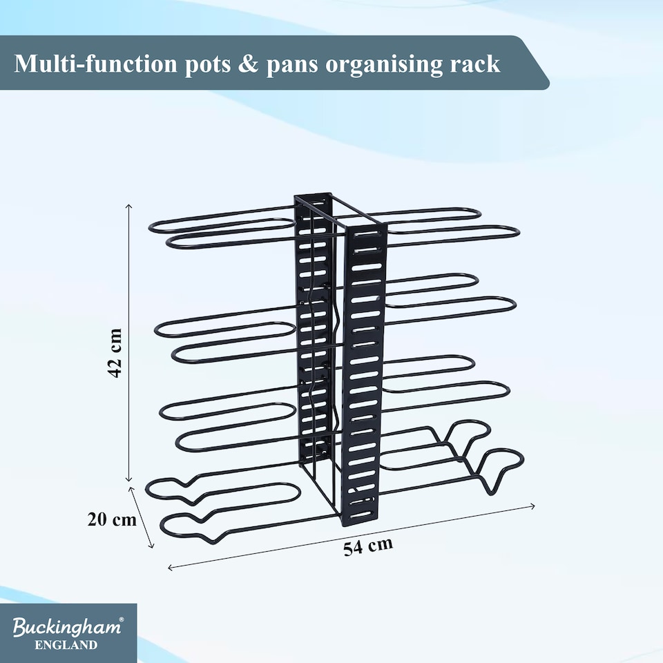 image 1 of Buckingham Multi-Function Pot & Pan Organising Rack - Black | Black
