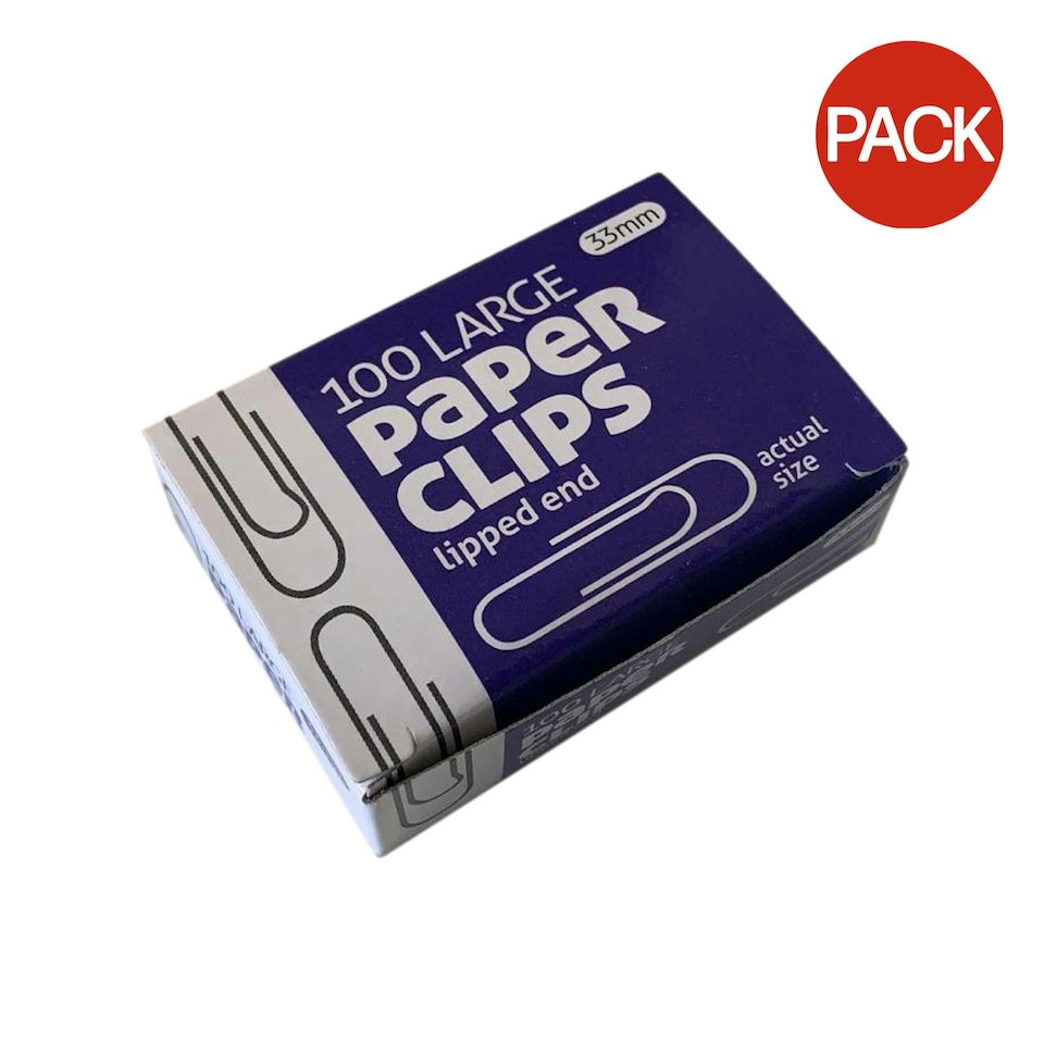 County Stationery Paper Clips (Pack of 100) - Grey - One Size