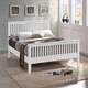image 1 of 4ft6 Double White Shaker Wood Wooden Bed Frame Bedstead High Foot End