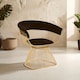 image 1 of Interiors by Premier Black Velvet and Gold Finish Chair, Easy to Clean Small Velvet Chair, Large Black Steel Frame Armchair