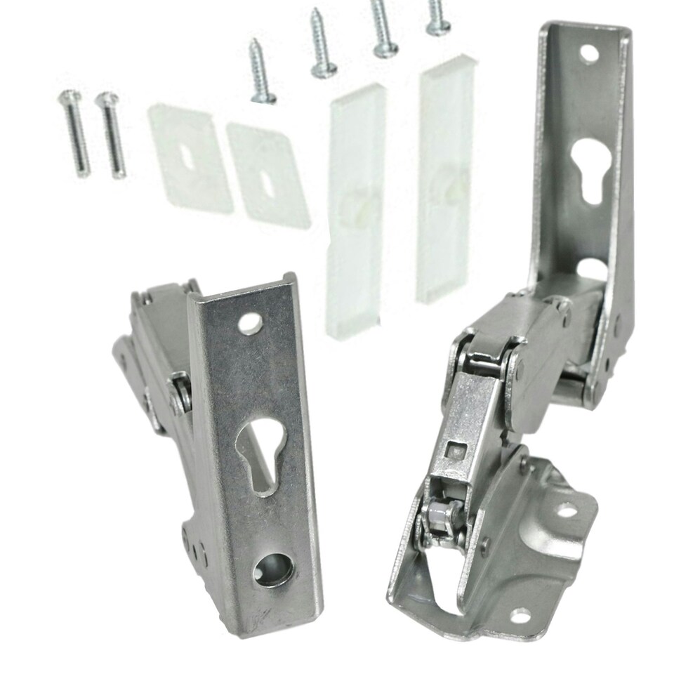 image 1 of SPARES2GO Integrated Hinges compatible with IKEA CDA Caple Tecnik Fridge Freezer Door Hinge 3905 3362 3363 5.0 41,5 Silver