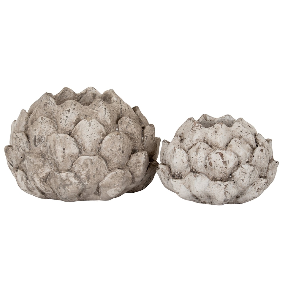 image 1 of Large Acorn Tea Light Holder - Ceramic - L18 x W18 x H12 cm - Stone