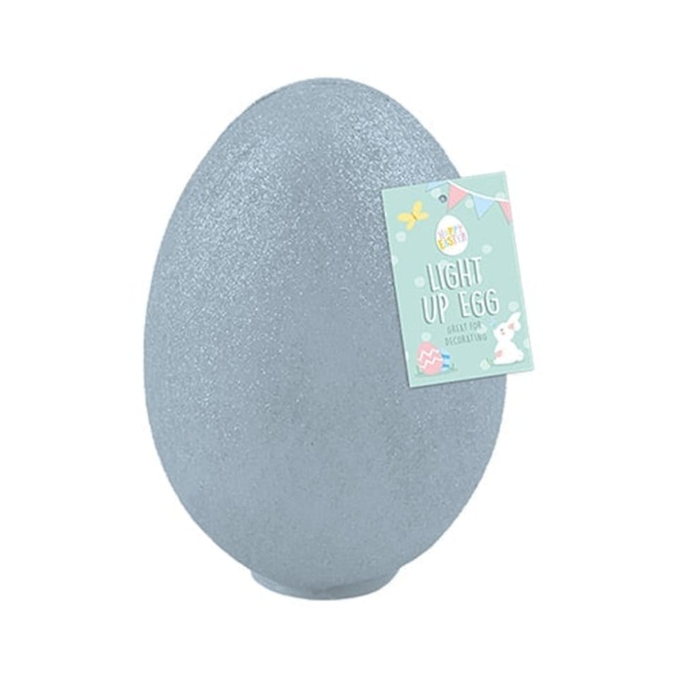 Blue Easter Flashing Light Up Egg Decoration 12.5cm