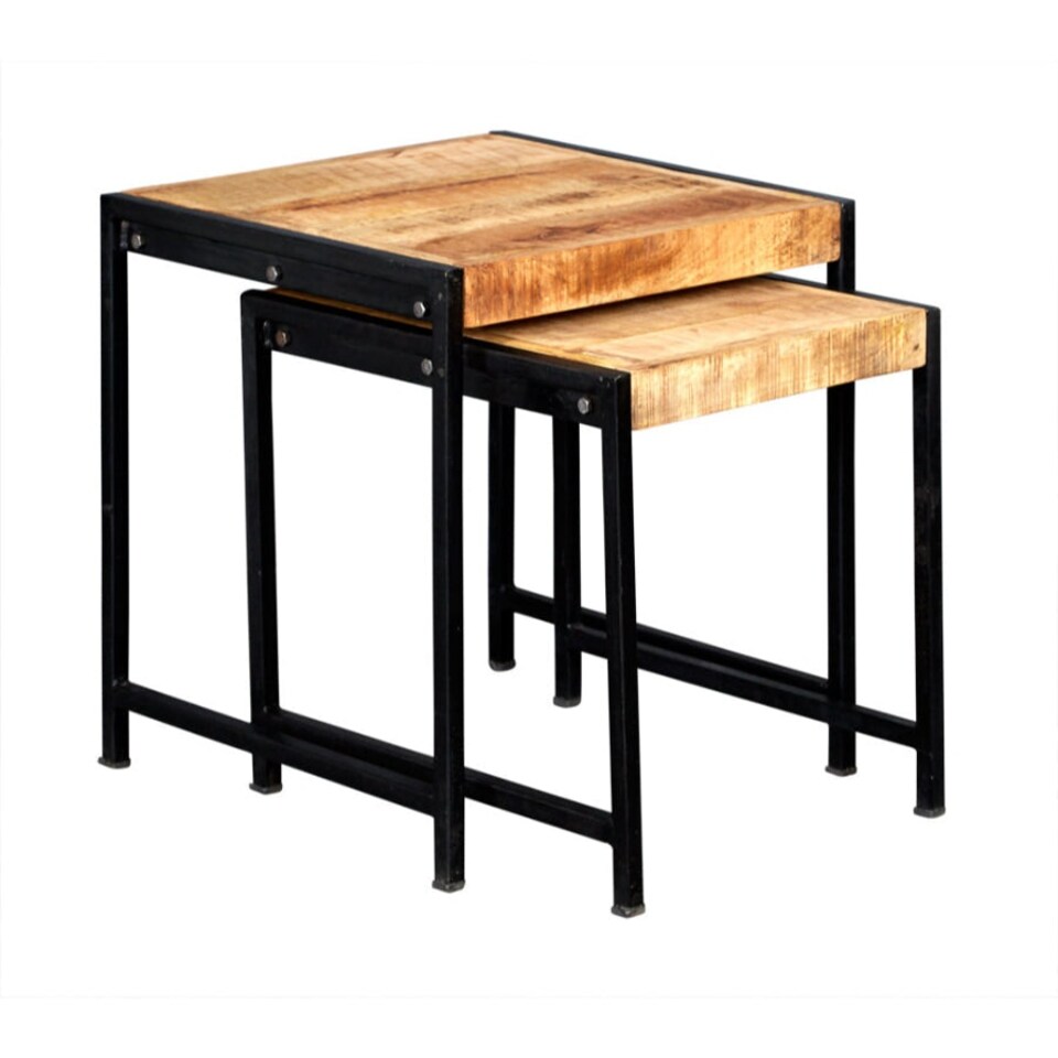 image 1 of Herica Industrial Style Mintis Nest of 2 Tables Brown